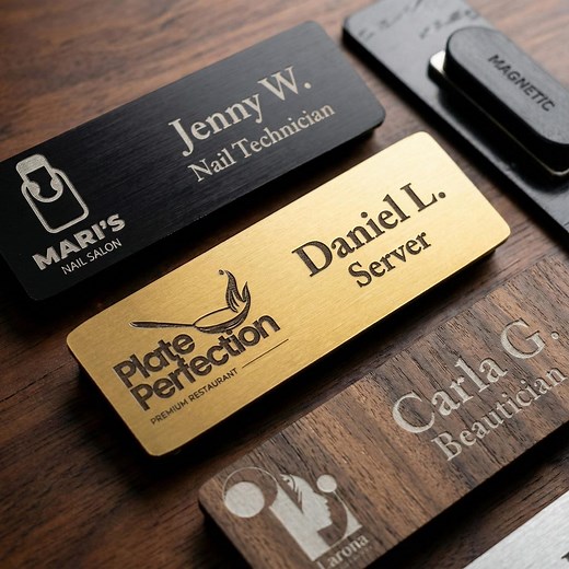 Custom Magnetic Name Tag: Personalized Employee Badge With Logo - Etsy