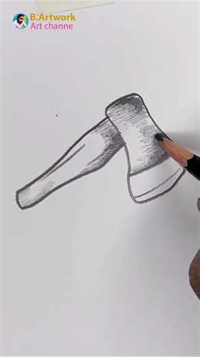 How to Draw Axe Tools Step by Step | Easy Axe Drawing Tutorial #drawing #B.artwork