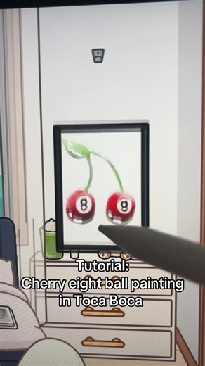 TOCA BOCA art tutorial: how to make a cherry eight ball painting!! #toca #tocaboca #tocaworld