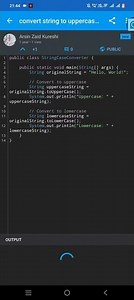 # convert string into uppercase and lowercase # java programming ❤️💕