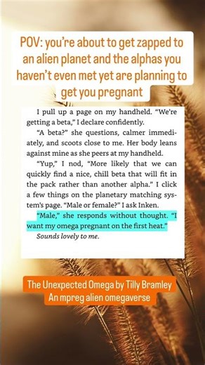 The Unexpected Omega #whychoose #alienromance #omegaverse #mpreg #spicy #booktok