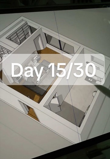 Day 15/40 Sketching challenge. Learn sketchup for iPad from scratch with my beginner course.get 30% off learn at the comfort of your home✨☺️ Follow for more daily sketchup tutorials. #interiordesign #architecture #sketchup3d #3dmodeling #sketchup