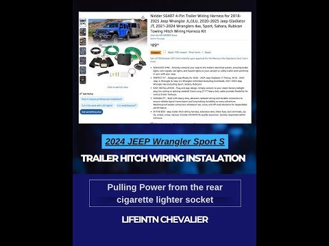 2024 Jeep Wrangler JL Trailer Hitch wiring Harness Installed #jeep #wrangler #trailerwiring