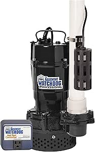The Basement Watchdog ¾ HP Submersible Sump Pump - Up to 5,300 GPH - Caged Microreed Dual Float Switch (BWT075)
