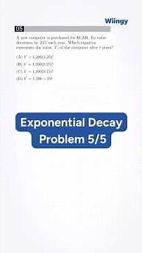 SAT Math Exponential Decay Drill: Problem 5/5 #shorts #satprep #satmath