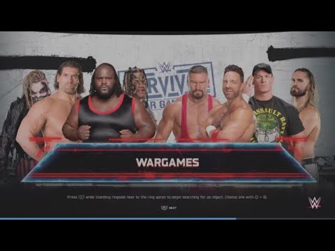 WWE 2K25 Mark, Khali, Umaga, Fiend VS Knight, Cena, Bron, Rollins Req. 4 VS 4 War Games Match