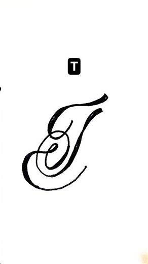 how to write the letter T in calligraphy ✍️✨ #calligraphy #shorts #handwriting #video #shortsfeed
