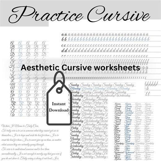 Cursive Handwriting Worksheets | Practice Sheets for Adults & Teens (PDF Digital Download) - Etsy UK