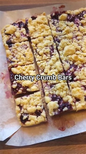 Cherry Crumb Bars are made with homemade cherry pie filling (or store-bought) and simple ingredients. #cherry #easyrecipesathome #baking | A Farmgirl's Kitchen