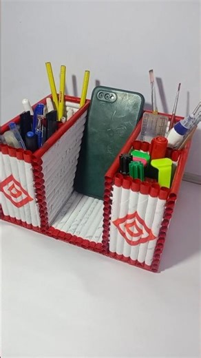 Making Desktop Organizer Only Using Paper 😱 #mrcuriouslab #diy #craft #shorts