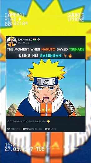 THE MOMENT WHEN NARUTO SAVED TSUNADE USING HIS RASENGAN 🐐🔥