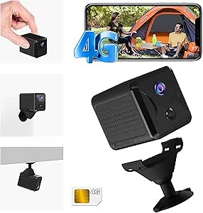 4G LTE Cellular Security Camera No WiFi with 4G SIM Card, 5200mAh Larger Battery Capacity, 2K HD Portable No WiFi Security Camera, 160° Wide-Angle View, AI Motion Detection