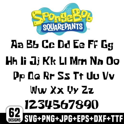 Spongebob Svg, Squarepant Font Svg, Squarepant Svg, Squarepant Font Svg, Cartoon Font Svg, Spongebob Alphabet Svg, for Cricut, Silhouette - Etsy Canada