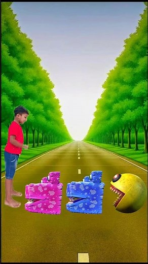 new wait me jump on colour monster Pac-Man vs Big monster Pac-Man #shorts #youtubeshorts