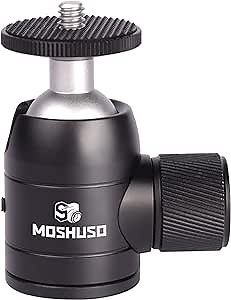 Mini Ball Head Tripod Mount Head 360° Panoramic, with Top 1/4" Screw Metal Ball Joint for Monopod, DSLR Camera, Smartphone, Max Load 8.8 lbs/4 kg