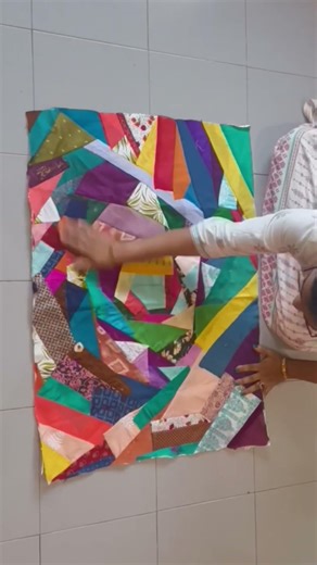 Diy Door Mat 🤑✨#diy #plasticbori #shot #doormat #scrapfabric ‪@manjuwaykar‬