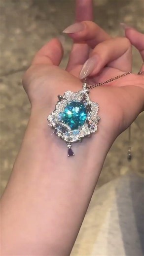 Lab Grown Blue Sapphire Pendant Necklace