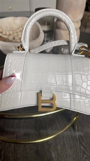 Unboxing Hourglass Balenciaga Bag in White Croc | Luxury Fashion