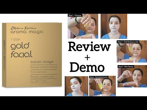 Aroma Magic Gold Facial Kit Review + Demo | Aroma Magic Gold Facial at Home step by step #goldfacial