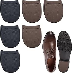 6 Pairs Shoe Repair Rubber Heel Boot Heel Replacement Tips Replacement Anti-Slip Pads, 4mm Thickness Anti Slip Cushion and Protect