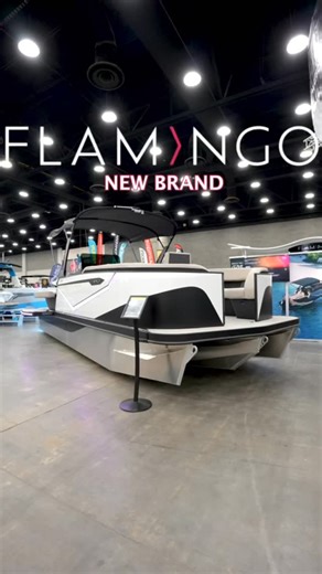 Flamingo Marine on Instagram: "The ROVE sitting pretty at the Louisville boat show. Thank you to @lc_marine_and_powersports for hosting the ROVE. If you didn’t catch us in Kentucky check out our boat show schedule to see where we are next week! (Link in Bio) #Spreadyourwings #ROVE #pontoonboat #flamingofeatures #boatinglifestyle"