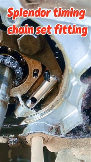 Hero Splendor BS4 timing chain set fitting#video#automobile #video viral 🏍️❤️‍🩹😙🤫