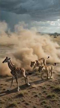 Lions, Hyenas, and Danger Everywhere. Can This Baby Giraffe Survive?/wildlife documentary 4k