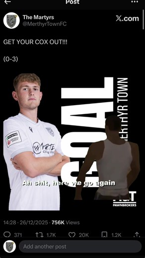 Most viral NLN club on Twitter/X, you’ll never sing that! #WeAreMerthyr #OurTownOurClub #Meme #MemeCut