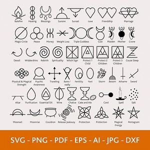 Wicca Symbols SVG Bundle: 53 Witchy Pagan Occult Sigils for Cutting (digital Download) - Etsy