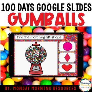 100 Days of School Identifying 2D Shapes Kindergarten Google Slides K.G.A.2