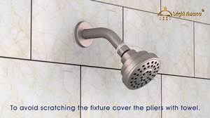 BRIGHT SHOWERS Dual Shower Head with Handheld, High Pressure Rainfall Shower Head Combo, 60-Inch Stainless Steel Hose, Brushed Gold