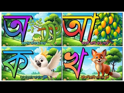 Bangla Bornomala অ আ ক খ শেখা | Kids Alphabet Learning Song & Picture Video @tinykidstvbangla