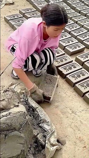 Sidewalk clay brick making process