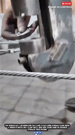 Worker Job Innovation: Safe Work Hydraulic Sling Press! #work