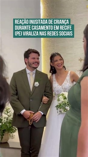 Reação inusitada de criança durante casamento em Recife (PE) viraliza nas redes sociais! 😮🤭