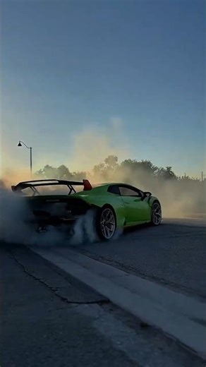 HURACAN STO: Massive BURNOUT and V10 EXHAUST FLAMES! 😱🔥 | GINTANI | lamborghini #topcars