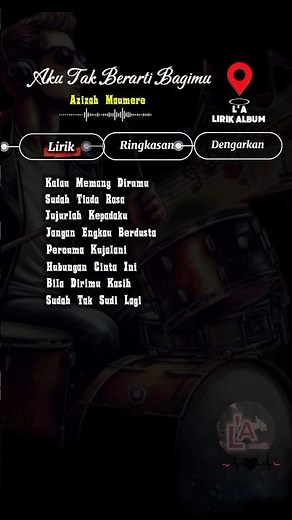 Aku Tak Berarti Bagimu - Azizah Maumere - #trending #liriklagu #beranda #storywa #lirikalbum