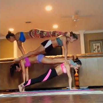 Next Level Core Strength! Human Pyramid Challenge 💪 #Fitness