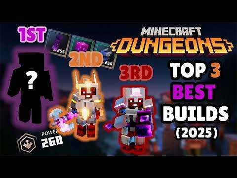 Top 3 BEST Builds For Minecraft Dungeons!!! (All Levels)