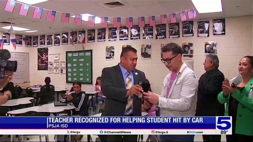 PSJA ISD teacher recognized for helping student struck by vehicle