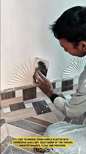 Decorative Wall Fan Pattern using Hand Trowel Technique – Good Tools and Machinery in Daily Work
