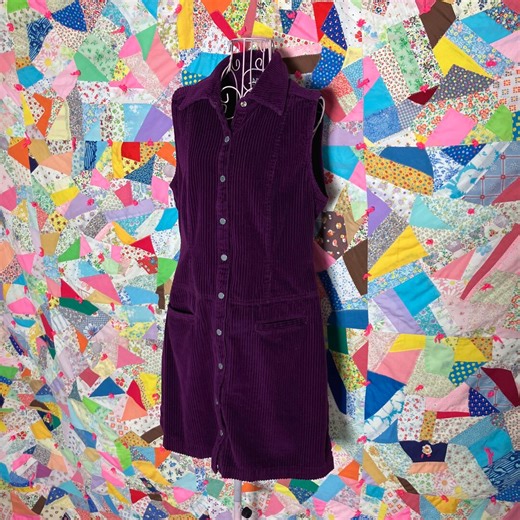 Vintage 90s Y2k Dress Purple Corduroy Jumper Cottage Chunky Wide Wale Soft |S- M| NY Jeans - Etsy