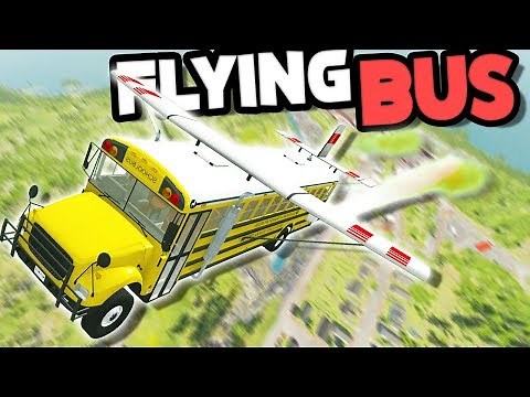 Flying & Crashing A FLYING SCHOOLBUS At 700MPH! - BeamNG Drive Mods