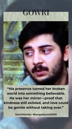 @screen_souls on Instagram: "He loved without noise, waited without pressure, and let go without bitterness. A man, a mirror, a moment of gentleness in a woman’s storm. Gowri was never a savior. He was a choice — and she chose herself. 🎥 Marupadiyum (1993) 🎬 Balu Mahendra ✨ Arvind Swamy as Gowri Insight is a blend of personal view + AI-assisted analysis. #Gowri #Marupadiyum #ArvindSwamy #ScreenSouls #TamilCinema #QuietMasculinity #CharacterStudy #EmotionalJourney #FeministCinema #ReelLove #Cin