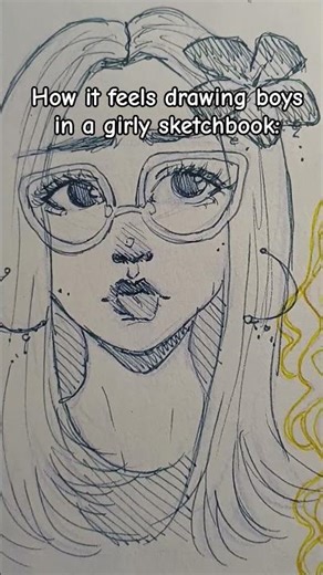 drawing BOYS vs my GIRLY sketchbook 😭⋆˙⟡ #art #relatable