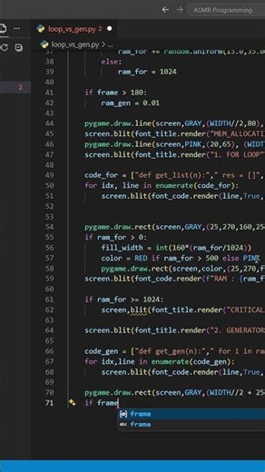 For-Loop vs Generator: RAM Battle! #python #programming #tutorial #lesson #coding #developer #asmr
