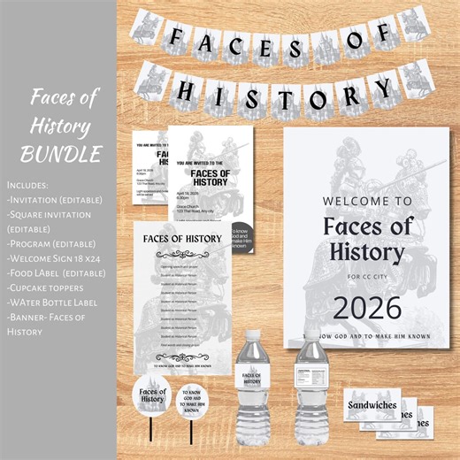Classical Conversations Faces of History Cycle 2 invitation CC FoH program banner