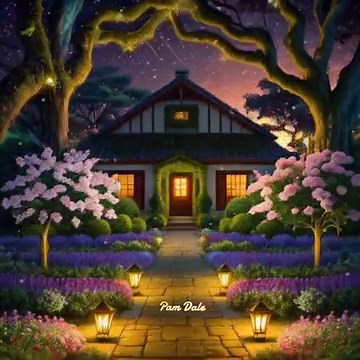 5.3K views · 1.1K reactions | A gorgeous garden at dusk filled with twinkly lights, fireflies, colorful flowers,. | Pam's Gifs and Videos | Facebook