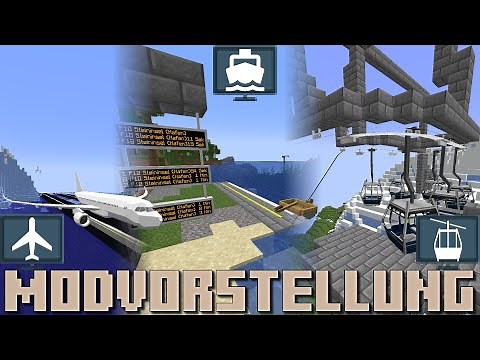 Fähren, Flugzeuge und Seilbahnen in MC erstellen! | Minecraft MTR Modvorstellung!