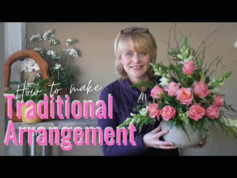 How to make a traditional flower arrangement - FLORISTRY/FLOWER ARRANGING/ARRANGE FLOWERS IN FOAM